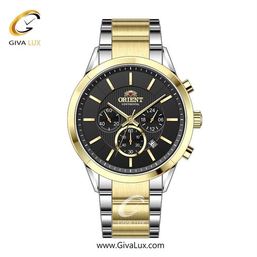 ساعت مچی اورجینال مردانه اورینت (کانتیننتال) | Orient (Continental) سه موتوره کرنوگراف طلایی | نقره ای-طلایی| مشکی| کد رفرنس 106
