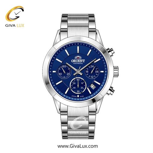 ساعت مچی اورجینال زنانه اورینت (کانتیننتال) | Orient (Continental) سه موتوره کرنوگراف نقره ای | نقره ای| سرمه ای| کد رفرنس 106