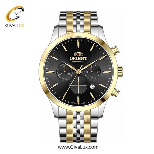 ساعت مچی اورجینال مردانه اورینت (کانتیننتال) | Orient (Continental) سه موتوره کرنوگراف طلایی | نقره ای-طلایی| مشکی| کد رفرنس 107