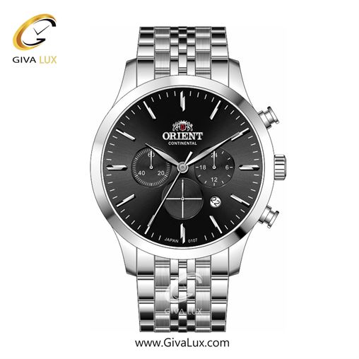 ساعت مچی اورجینال مردانه اورینت (کانتیننتال) | Orient (Continental) سه موتوره کرنوگراف نقره ای | نقره ای| مشکی| کد رفرنس 107