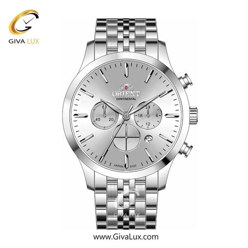 ساعت مچی اورجینال مردانه اورینت (کانتیننتال) | Orient (Continental) سه موتوره کرنوگراف نقره ای | نقره ای| نقره ای| کد رفرنس 107
