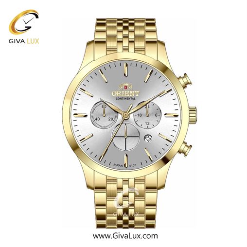 ساعت مچی اورجینال مردانه اورینت (کانتیننتال) | Orient (Continental) سه موتوره کرنوگراف طلایی | طلایی| نقره ای| کد رفرنس 107
