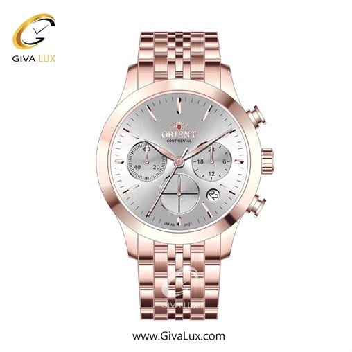 ساعت مچی اورجینال زنانه اورینت (کانتیننتال) | Orient (Continental) سه موتوره کرنوگراف رزگلد | رزگلد| نقره ای| کد رفرنس 107