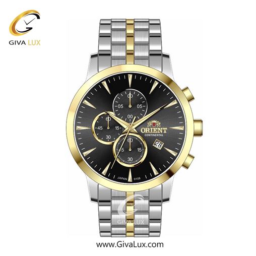ساعت مچی اورجینال مردانه اورینت (کانتیننتال) | Orient (Continental) سه موتوره کرنوگراف طلایی | نقره ای-طلایی| مشکی| کد رفرنس 108