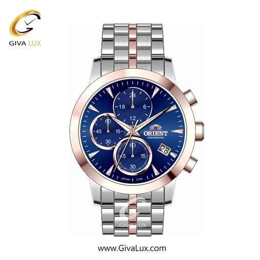 ساعت مچی اورجینال زنانه اورینت (کانتیننتال) | Orient (Continental) سه موتوره کرنوگراف رزگلد | رزگلد-نقره ای| سرمه ای| کد رفرنس 108