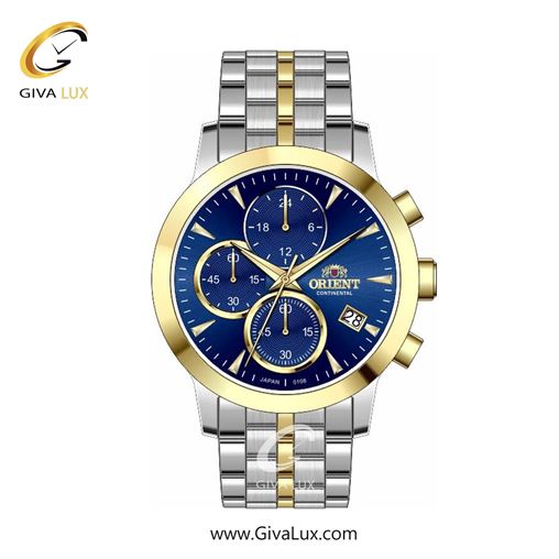 ساعت مچی اورجینال زنانه اورینت (کانتیننتال) | Orient (Continental) سه موتوره کرنوگراف طلایی | نقره ای-طلایی| سرمه ای| کد رفرنس 108