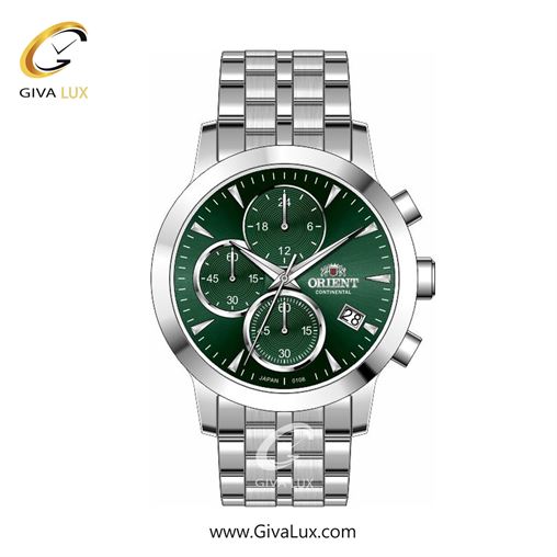 ساعت مچی اورجینال زنانه اورینت (کانتیننتال) | Orient (Continental) سه موتوره کرنوگراف نقره ای | نقره ای| سبز یشمی تیره| کد رفرنس 108