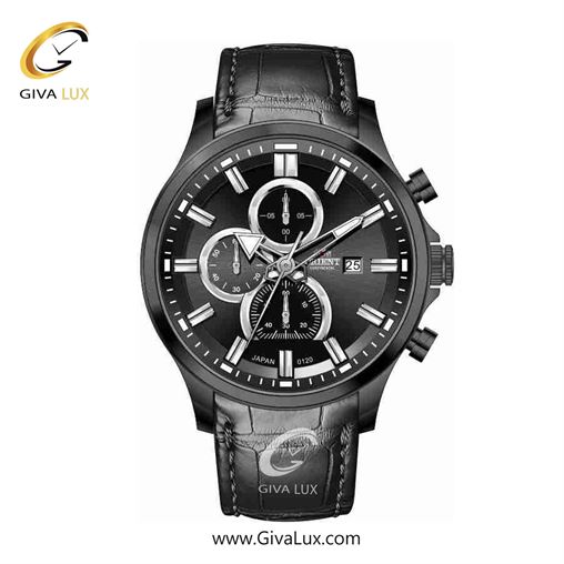ساعت مچی اورجینال مردانه اورینت (کانتیننتال) | Orient (Continental) سه موتوره کرنوگراف مشکی | مشکی| مشکی| کد رفرنس 120