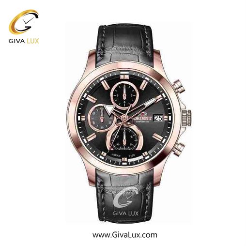 ساعت مچی اورجینال زنانه اورینت (کانتیننتال) | Orient (Continental) سه موتوره کرنوگراف رزگلد | مشکی| مشکی| کد رفرنس 120