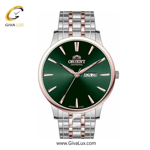 ساعت مچی اورجینال مردانه اورینت (کانتیننتال) | Orient (Continental) رزگلد | نقره ای-رزگلد| سبز یشمی تیره| کد رفرنس 122