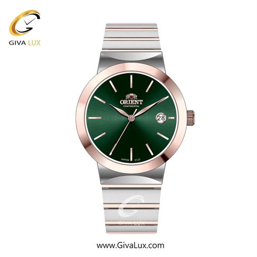 ساعت مچی اورجینال زنانه اورینت (کانتیننتال) | Orient (Continental) رزگلد | نقره ای-رزگلد| سبز یشمی تیره| کد رفرنس 137