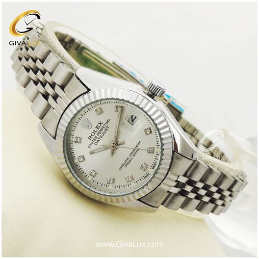 ساعت مچی زنانه فول استیل رولکس مدل دیت جاست نقره ای | نقره ای| نقره ای|