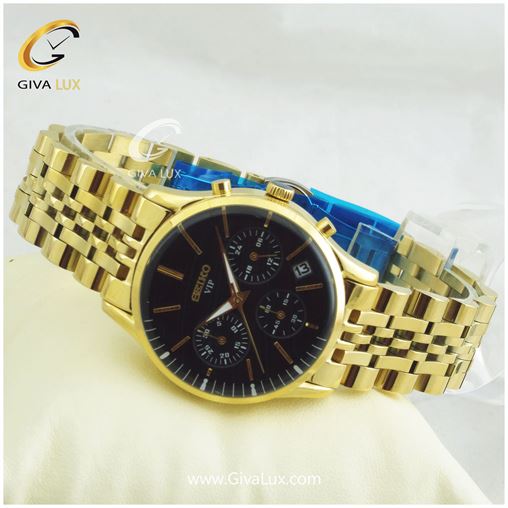 ساعت مچی زنانه سه موتوره کرنوگراف فول استیل طلایی سیکو