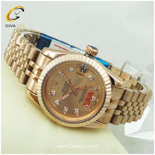 ساعت مچی زنانه فول استیل رولکس مدل دیت جاست رزگلد | رزگلد| رزگلد|