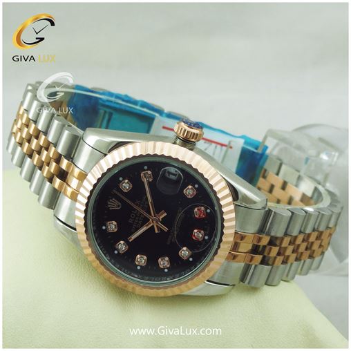 ساعت مچی زنانه فول استیل رولکس مدل دیت جاست رزگلد | نقره ای| مشکی|