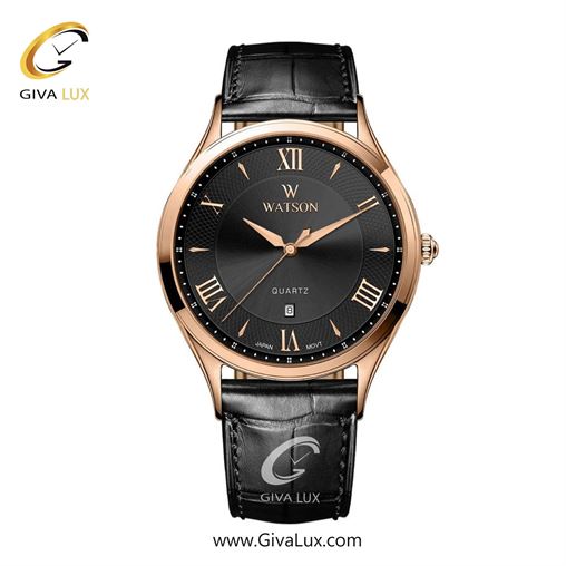 ساعت مچی اورجینال مردانه واتسون | WATSON  رزگلد | مشکی| مشکی| کد رفرنس W 1290G-203