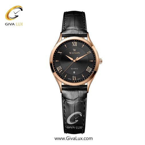 ساعت مچی اورجینال زنانه واتسون | WATSON  رزگلد | مشکی| مشکی| کد رفرنس W 1290L-203