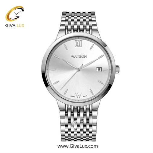 ساعت مچی اورجینال مردانه واتسون | WATSON  نقره ای | نقره ای| نقره ای| کد رفرنس W 1292G-301