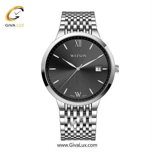ساعت مچی اورجینال مردانه واتسون | WATSON  نقره ای | نقره ای| مشکی| کد رفرنس W 1292G-304