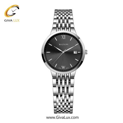 ساعت مچی اورجینال زنانه واتسون | WATSON  نقره ای | نقره ای| مشکی| کد رفرنس W 1292L-304
