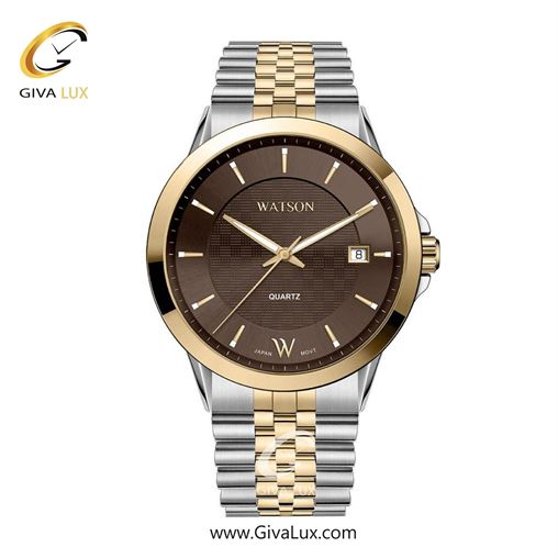 ساعت مچی اورجینال مردانه واتسون | WATSON  طلایی | نقره ای-طلایی| قهوه ای| کد رفرنس W 1293G-350