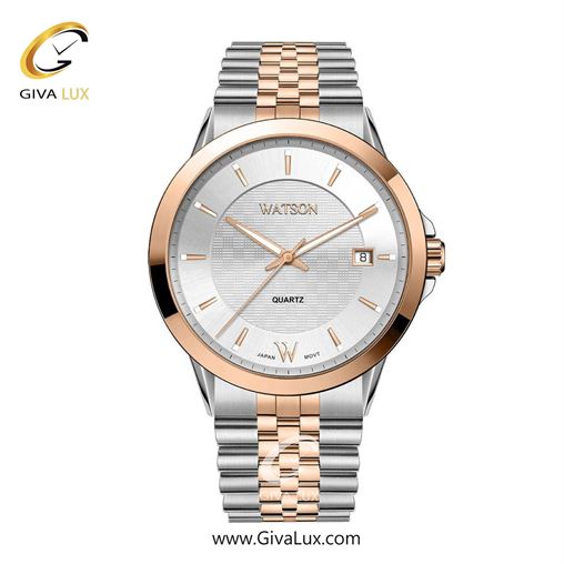 ساعت مچی اورجینال مردانه واتسون | WATSON  رزگلد | رزگلد-نقره ای| نقره ای| کد رفرنس W 1293G-359