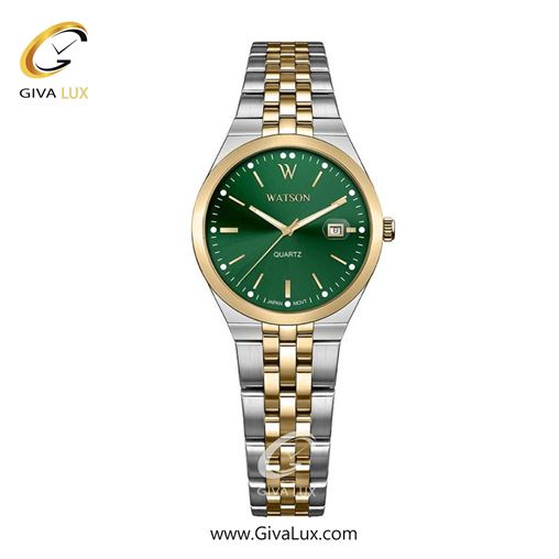 ساعت مچی اورجینال زنانه واتسون | WATSON  طلایی | نقره ای-طلایی| سبز| کد رفرنس W 1314L-347
