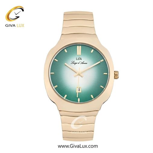 ساعت مچی اورجینال مردانه LdA | لوئیجی د آنا | Luigi d'Ana طلایی | طلایی| نقره ای-سبز| کد رفرنس 2480