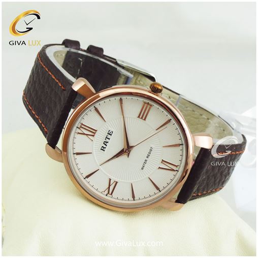 ساعت مچی اورجینال مردانه رِیت RATE رزگلد | قهوه ای| سفید| کد رفرنس T7123G