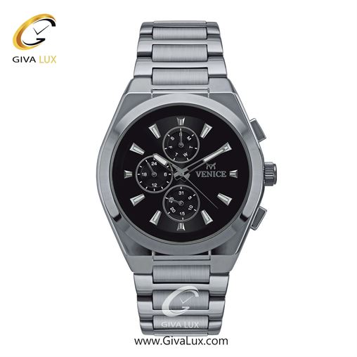 ساعت مچی اورجینال مردانه ونیز سه موتوره فول تایم نقره ای | نقره ای| مشکی| کد رفرنس V801271502