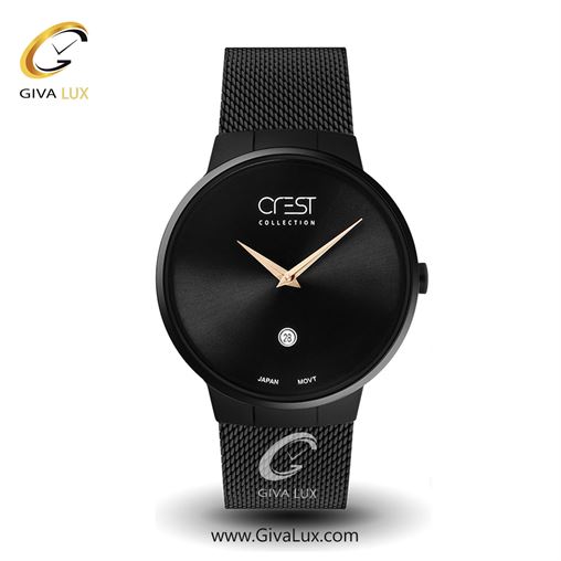 ساعت مچی اورجینال مردانه کرست | Crest  مشکی | مشکی| مشکی| کد رفرنس Crest 6027-1