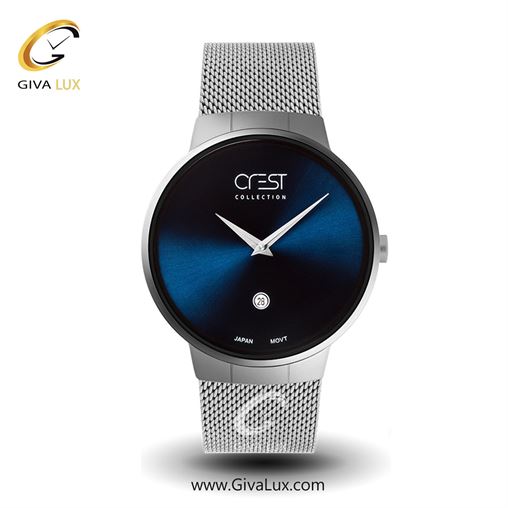 ساعت مچی اورجینال مردانه کرست | Crest  نقره ای | نقره ای| سرمه ای| کد رفرنس Crest 6027-4