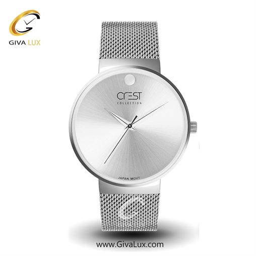 ساعت مچی اورجینال مردانه کرست | Crest  نقره ای | نقره ای| نقره ای| کد رفرنس Crest 6028-1