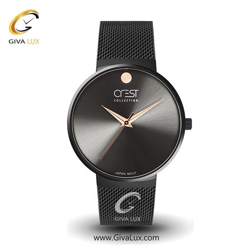 ساعت مچی اورجینال مردانه کرست | Crest  مشکی | مشکی| مشکی| کد رفرنس Crest 6028-2
