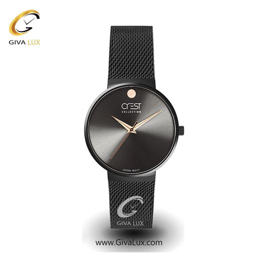 ساعت مچی اورجینال زنانه کرست | Crest  مشکی | مشکی| مشکی| کد رفرنس Crest 6028-2