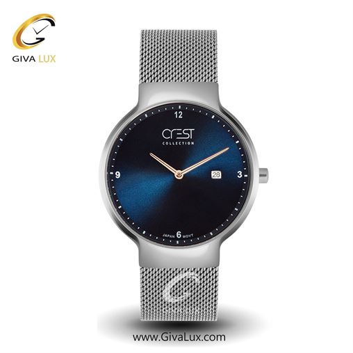 ساعت مچی اورجینال مردانه کرست | Crest  نقره ای | نقره ای| سرمه ای| کد رفرنس Crest 6029-2