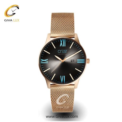 ساعت مچی اورجینال زنانه کرست | Crest  رزگلد | رزگلد| مشکی| کد رفرنس Crest 6030-5