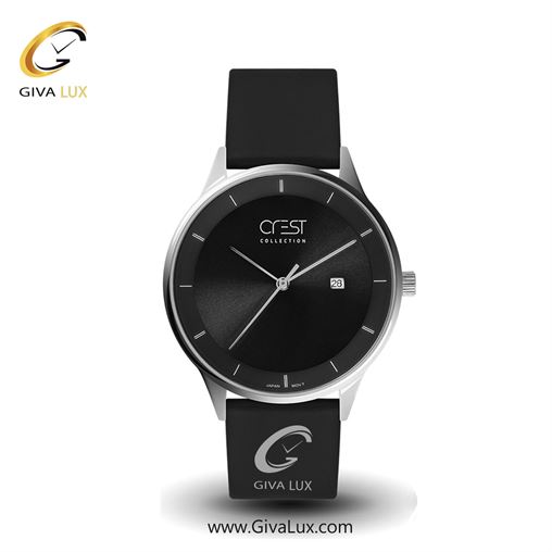 ساعت مچی اورجینال مردانه کرست | Crest  نقره ای | مشکی| مشکی| کد رفرنس Crest 6031-1