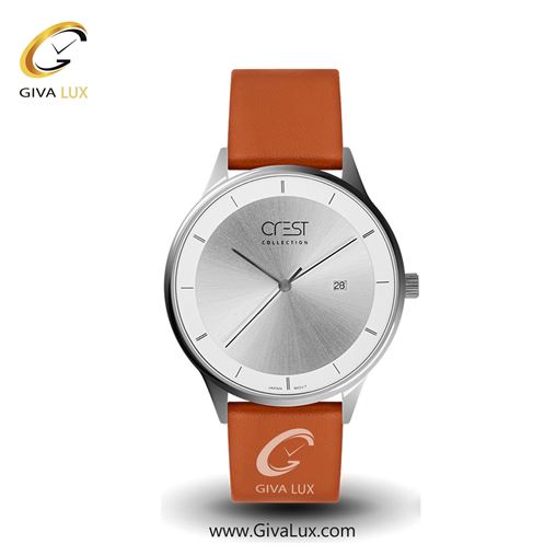 ساعت مچی اورجینال مردانه کرست | Crest  نقره ای | نارنجی| نقره ای| کد رفرنس Crest 6031-3