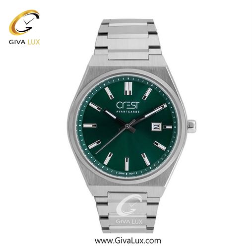 ساعت مچی اورجینال مردانه کرست | Crest  نقره ای | نقره ای| سبز| کد رفرنس Crest 6248-4