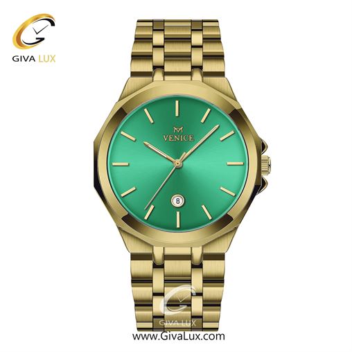 ساعت مچی اورجینال مردانه ونیز طلایی | طلایی| سبز| کد رفرنس V801452812
