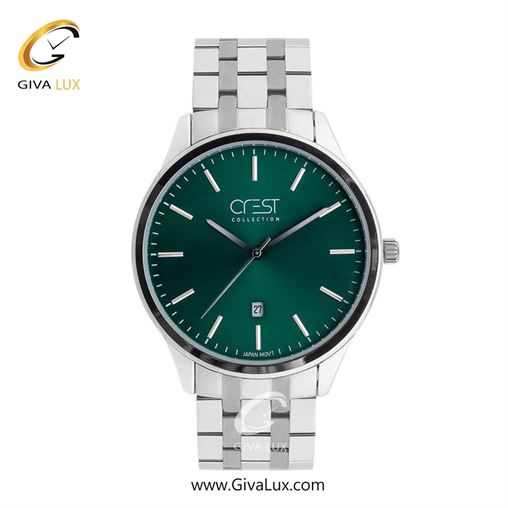 ساعت مچی اورجینال مردانه کرست | Crest  نقره ای | نقره ای| سبز| کد رفرنس Crest 6701-4