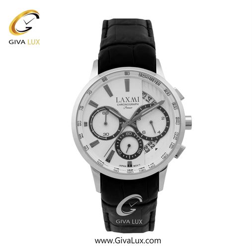 ساعت مچی اورجینال مردانه لاکسمی | LAXMI سه موتوره کرنوگراف نقره ای | مشکی| سفید| کد رفرنس 8540-20