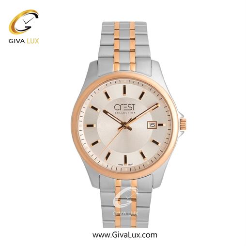 ساعت مچی اورجینال زنانه کرست رزگلد-نقره ای | رزگلد-نقره ای| شامپاینی| کد رفرنس Crest 9057-7L