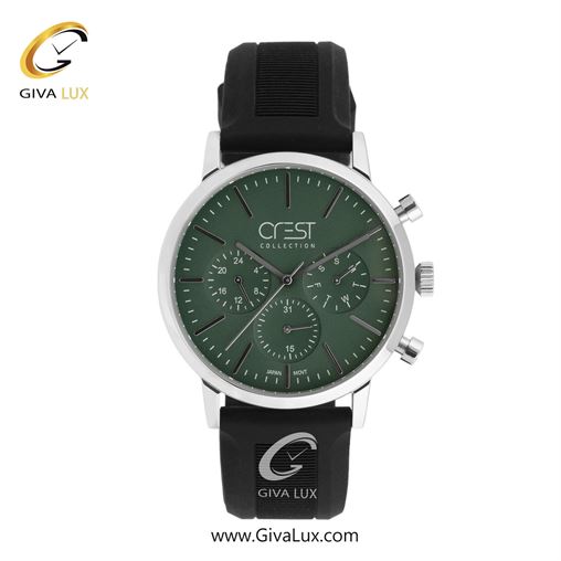 ساعت مچی اورجینال مردانه کرست | Crest سه موتوره فول تایم نقره ای | مشکی| سبز| کد رفرنس Crest 9062-6