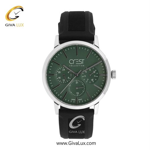 ساعت مچی اورجینال زنانه کرست | Crest سه موتوره فول تایم نقره ای | مشکی| سبز| کد رفرنس Crest 9062-6