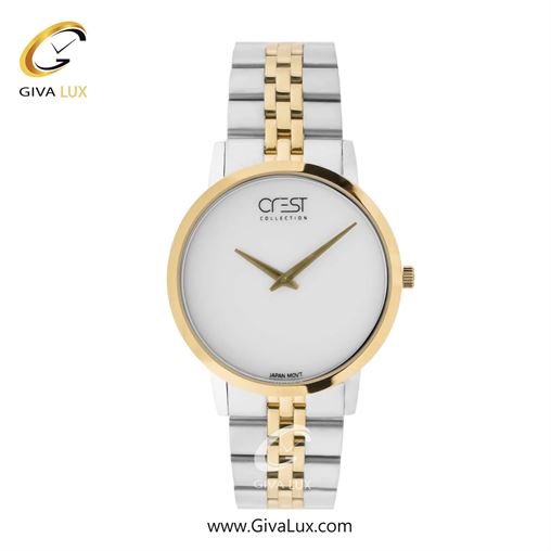 ساعت مچی اورجینال مردانه کرست | Crest  طلایی | طلایی-نقره ای| سفید| کد رفرنس Crest 9074-12