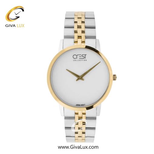ساعت مچی اورجینال زنانه کرست | Crest  طلایی | نقره ای-طلایی| سفید| کد رفرنس Crest 9074-12