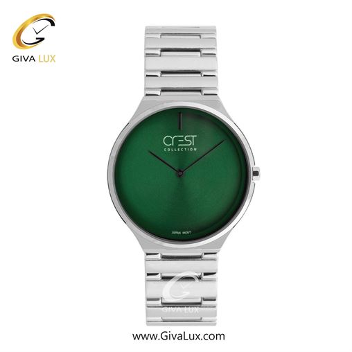 ساعت مچی اورجینال مردانه کرست | Crest  نقره ای | نقره ای| سبز| کد رفرنس Crest 9076-2