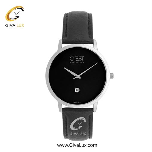 ساعت مچی اورجینال مردانه کرست | Crest  نقره ای | مشکی| مشکی| کد رفرنس Crest 9078-2